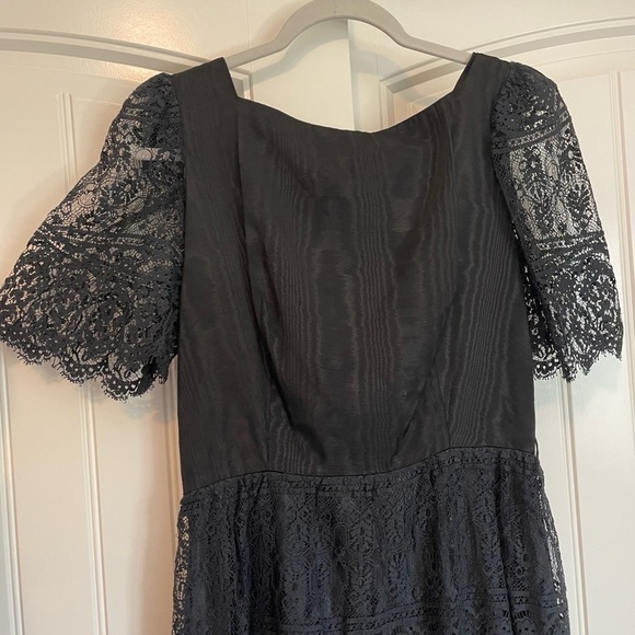 Vintage Nuit black lace ruffle tiered maxi dress size 12 - Picture 8 of 11